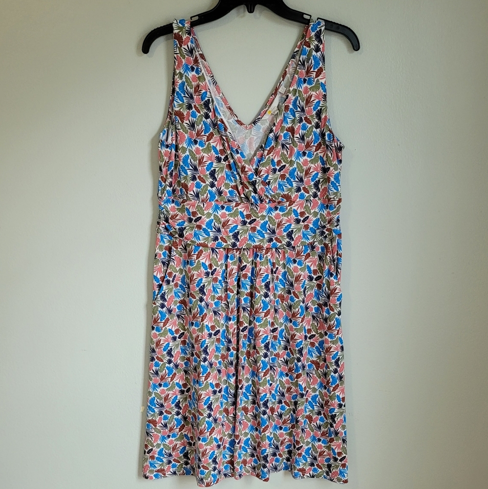 NWT Boden 12 Petite Lola jersey T soft sleeveless Print Dress with pockets